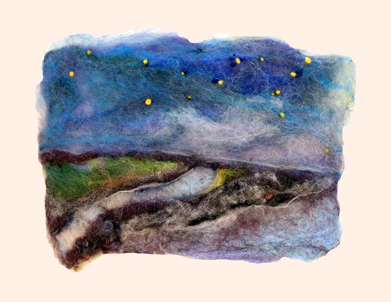 Art Kelly McLeod felt Coastal Night