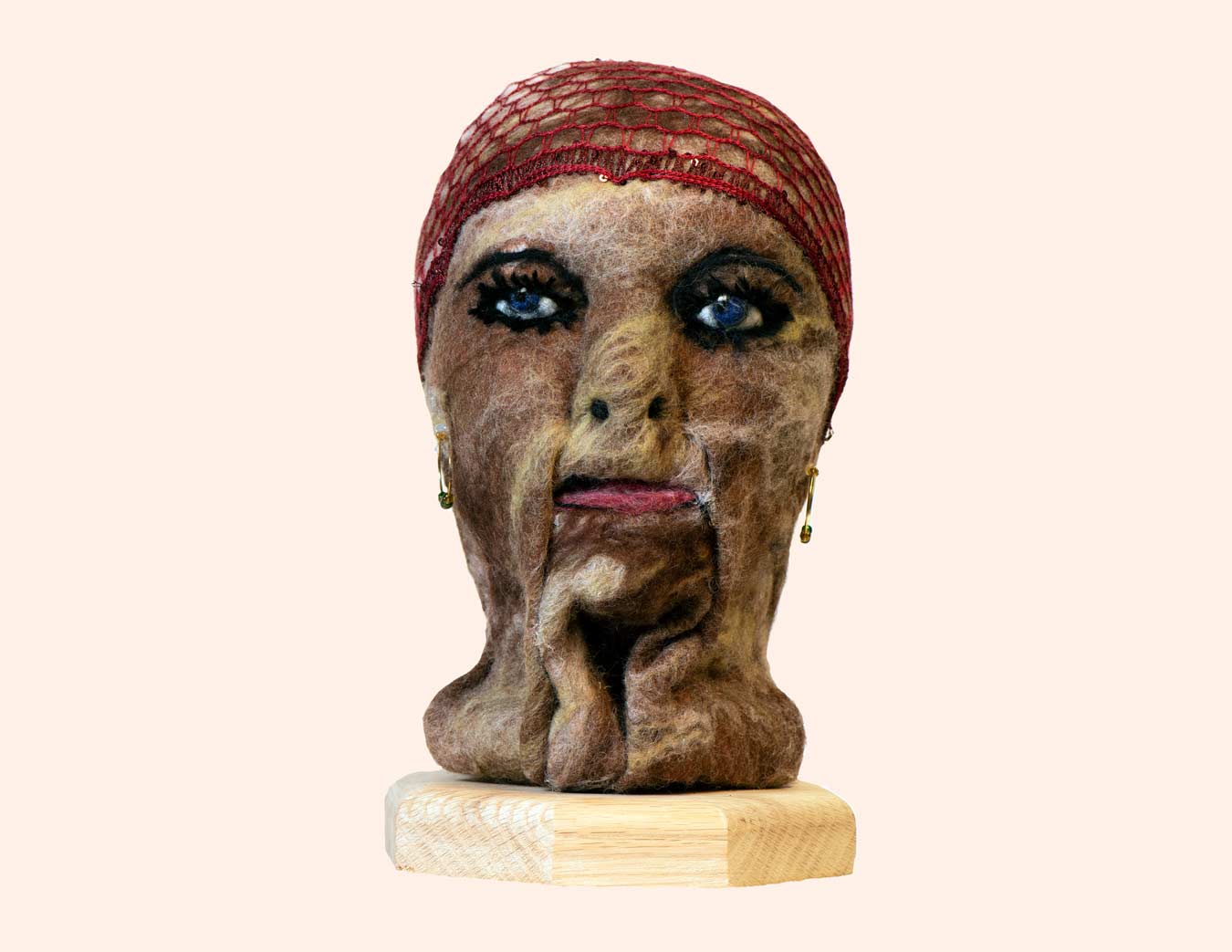 Art Kelly McLeod acrylic and stitching Head 3