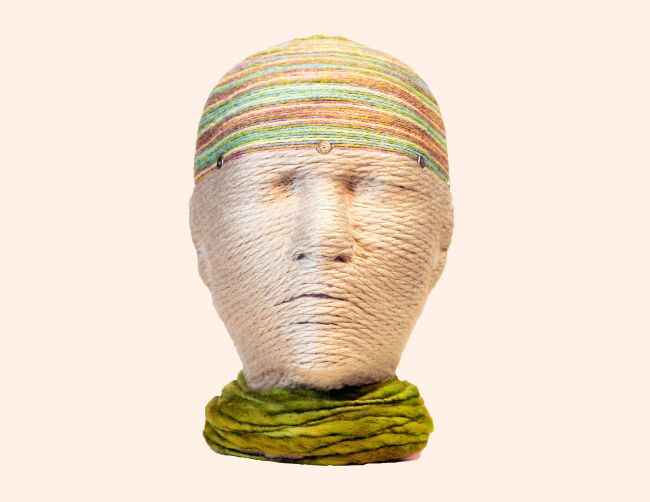 Art Kelly McLeod acrylic and stitching Head 4