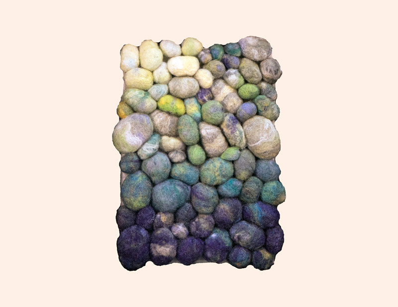 Art Kelly McLeod wet felt Rock Study Green