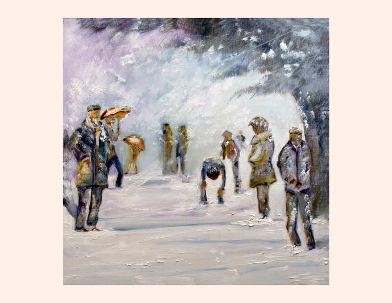 Art Kelly McLeod oil Winter In The City